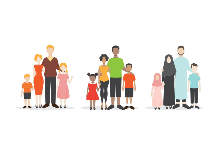 set of family portrait icons